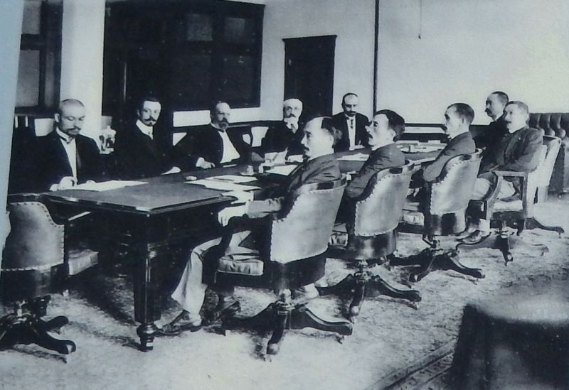 Marker detail: Japanese and Russian Delegates at Conference Table image. Click for full size.