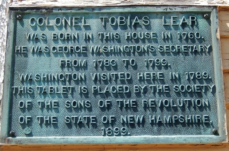 Colonel Tobias Lear Marker. Click for full size. Colonel Tobias Lear Marker image. Click for full size.