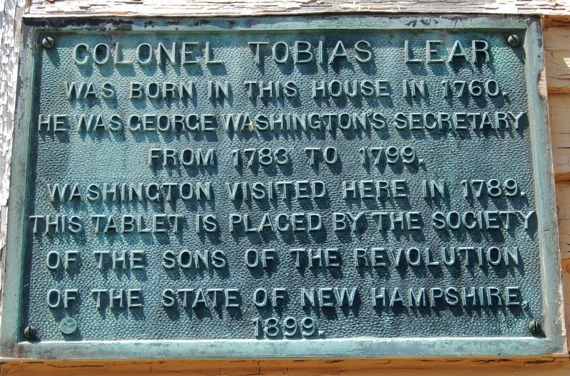 Colonel Tobias Lear Marker image. Click for full size.