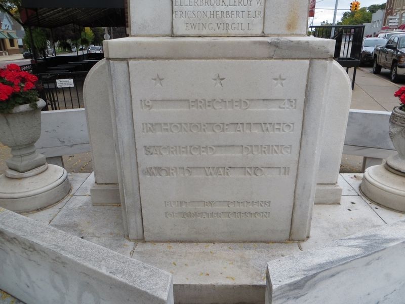 Creston World War II Memorial Marker Text. Click for full size. Creston World War II Memorial Marker Text image. Click for full size.