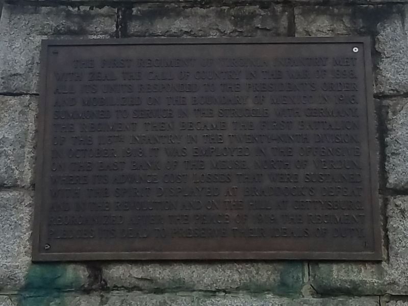 First Regiment of Virginia Infantry Marker. Click for full size. First Regiment of Virginia Infantry Marker image. Click for full size.