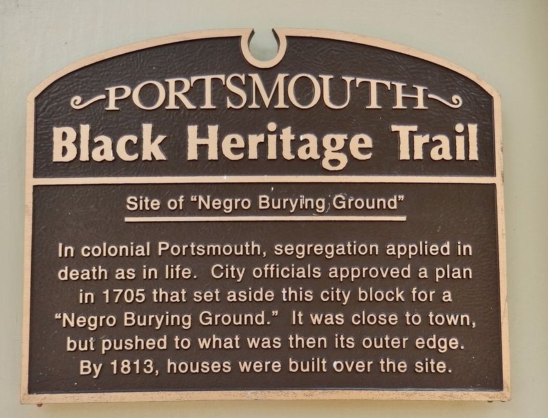 Site of "Negro Burying Ground" Marker image. Click for full size.