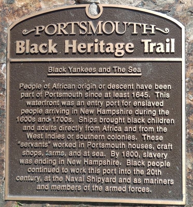 Black Yankees and The Sea Marker. Click for full size. Black Yankees and The Sea Marker image. Click for full size.