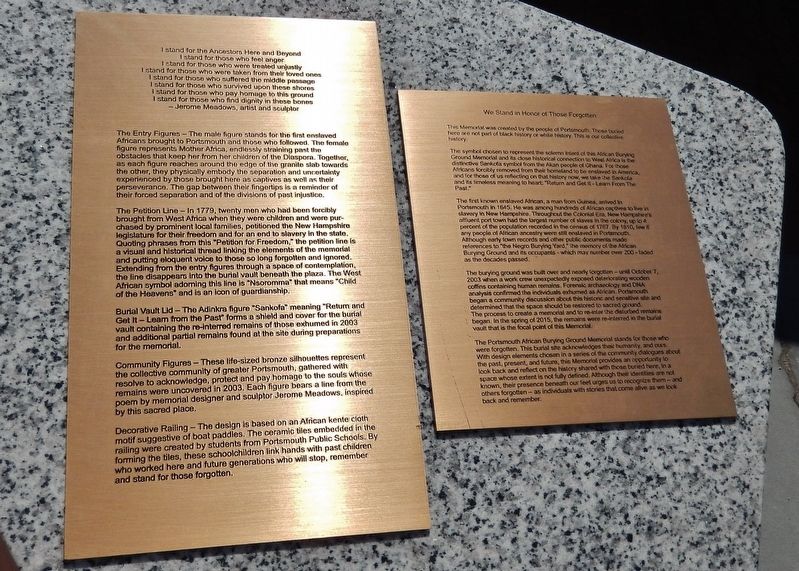 African Burying Ground Memorial Marker. Click for full size. African Burying Ground Memorial Marker image. Click for full size.
