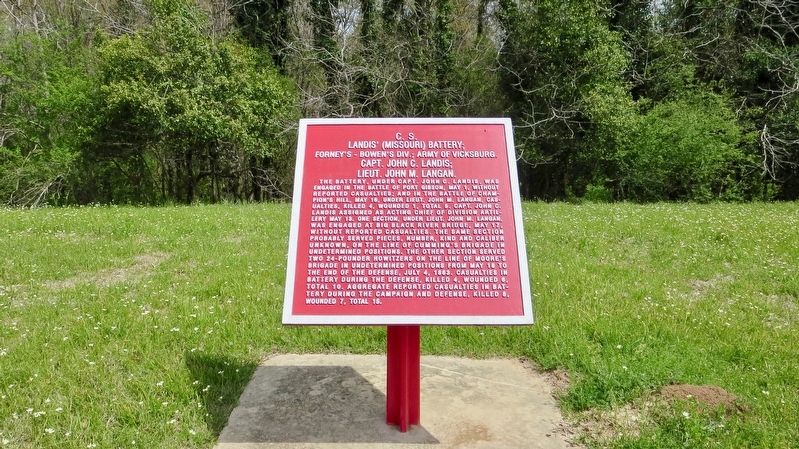 <small>C.S.</small> Landis' (Missouri) Battery; Marker image. Click for full size.