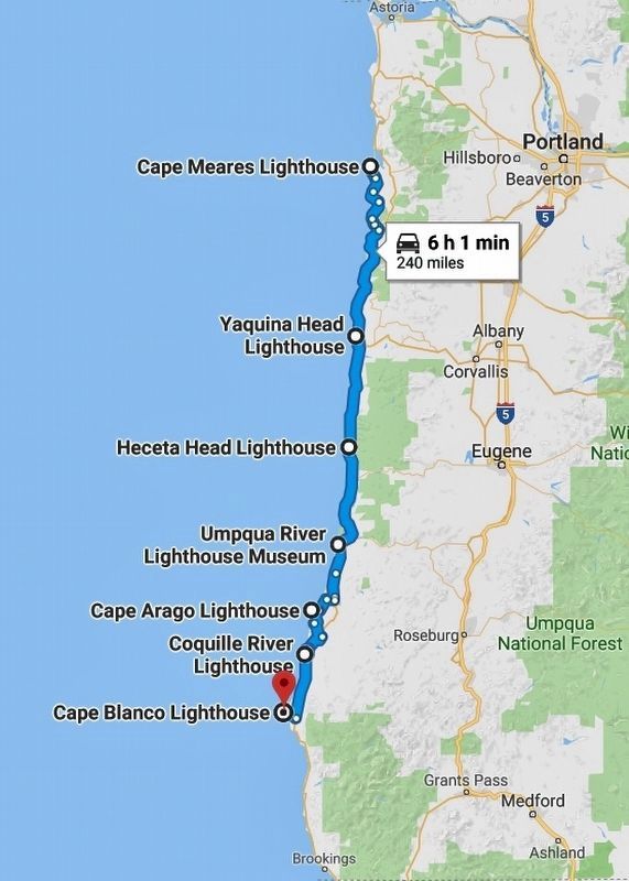 Oregon Lighthouses. Click for full size. Oregon Lighthouses image. Click for full size.