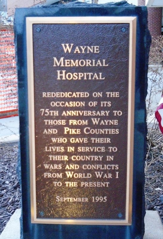 Wayne Memorial Hospital Marker image. Click for full size.