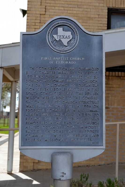 First Baptist Church of Eldorado Marker image. Click for full size.