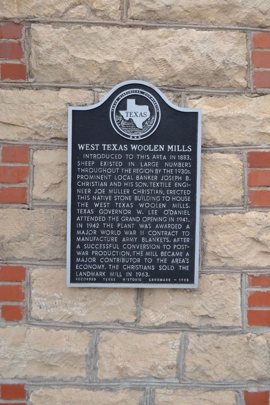 West Texas Woolen Mills Marker image. Click for full size.