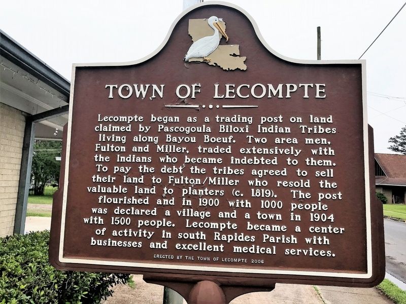 Town of Lecompte Marker image. Click for full size.