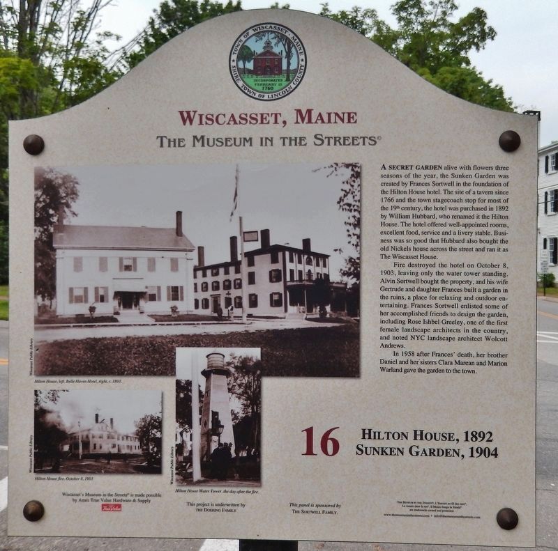 Hilton House & Sunken Garden Marker. Click for full size. Hilton House & Sunken Garden Marker image. Click for full size.