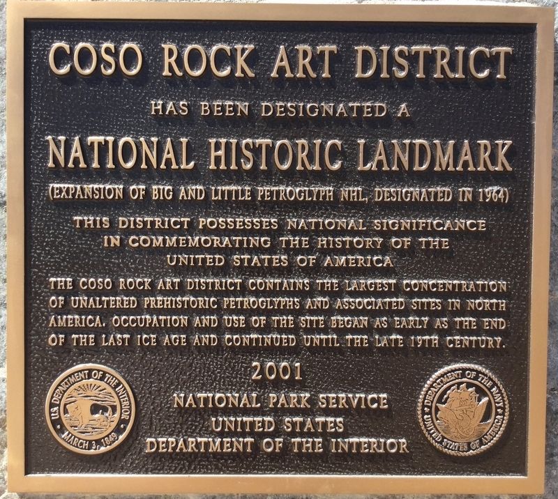 Coso Rock Art District Marker image. Click for full size.
