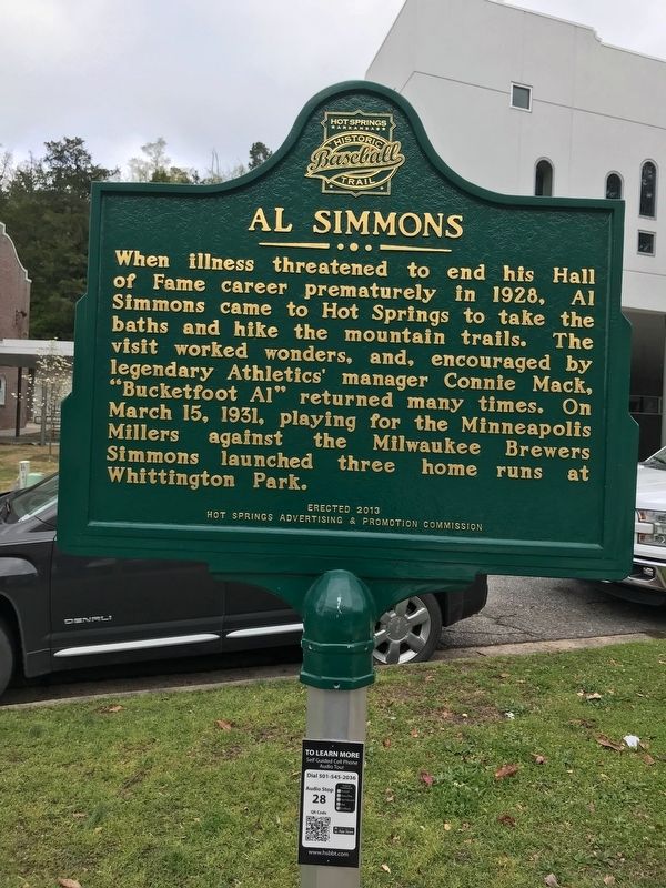 Al Simmons Marker. Click for full size. Al Simmons Marker image. Click for full size.