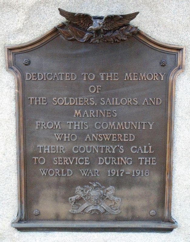 War Memorial WWI Dedication Marker image. Click for full size.