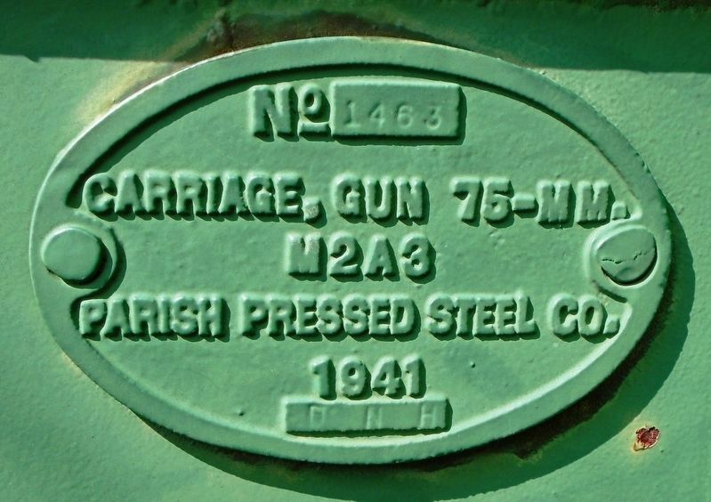 War Memorial 75mm Gun 01 Carriage Plate image. Click for full size.