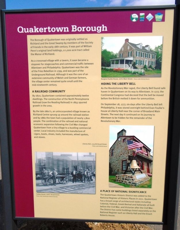 Quakertown Borough Marker image. Click for full size.