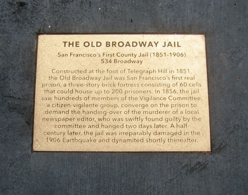 The Old Broadway Jail Marker image. Click for full size.