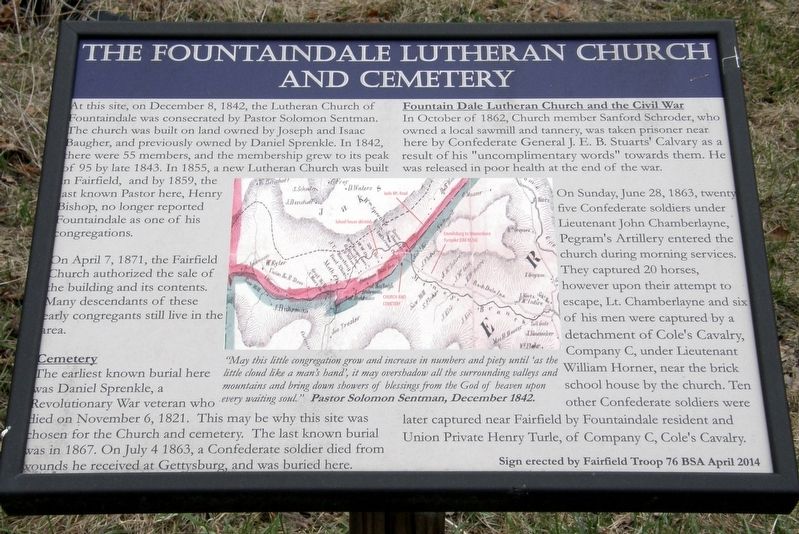 The Fountaindale Lutheran Church and Cemetery Marker image. Click for full size.
