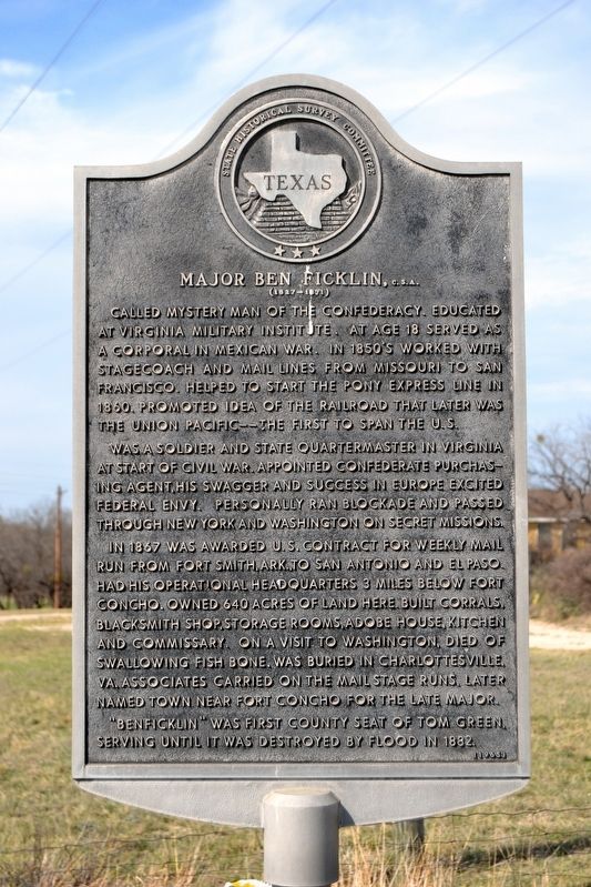 Major Ben Ficklin, C.S.A. Marker image. Click for full size.