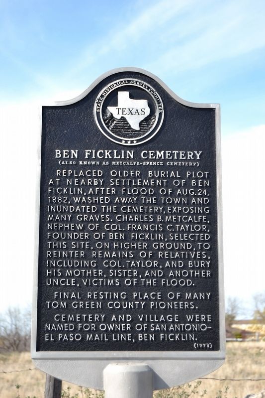 Ben Ficklin Cemetery Marker image. Click for full size.