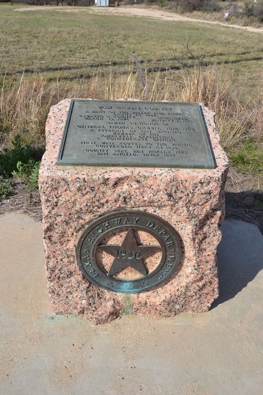 Tom Green County Marker image. Click for full size.