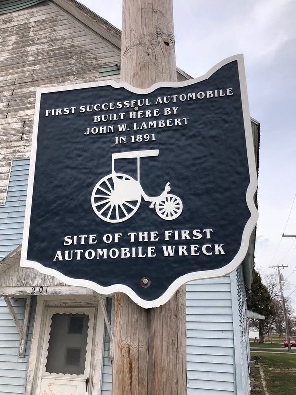 Site of the First Automobile Wreck Marker image. Click for full size.
