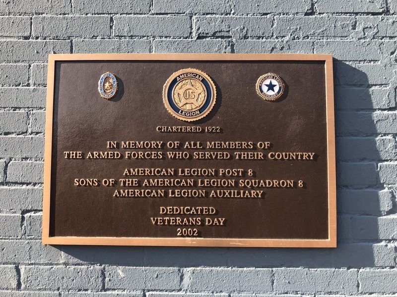 American Legion Post 8 Marker image. Click for full size.