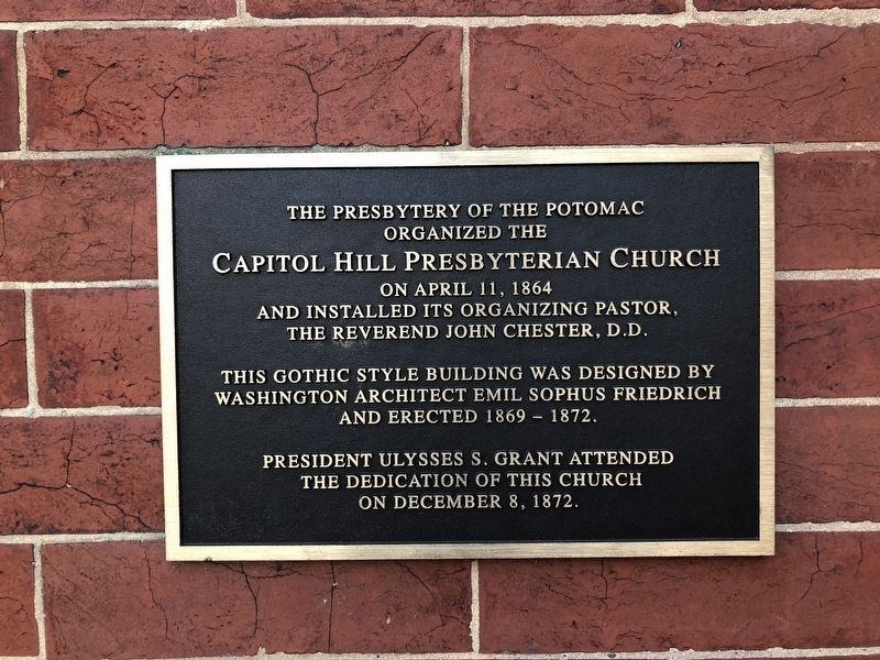 Capitol Hill Presbyterian Church Marker. Click for full size. Capitol Hill Presbyterian Church Marker image. Click for full size.