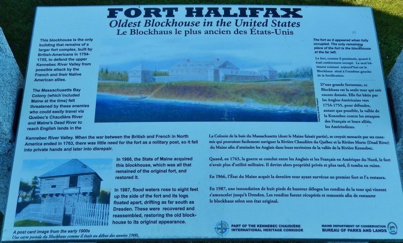 Fort Halifax Marker image. Click for full size.