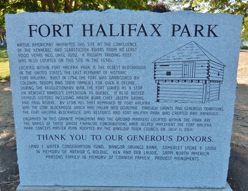 Fort Halifax Park Marker image. Click for full size.