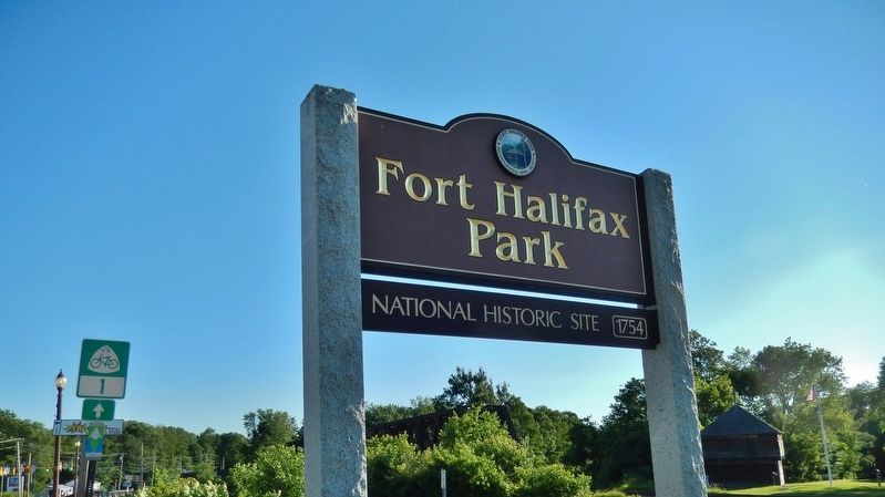 Fort Halifax Park Sign (<i>near marker</i>) image. Click for full size.