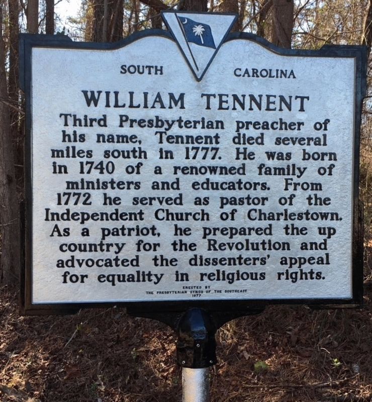 William Tennent Marker image. Click for full size.