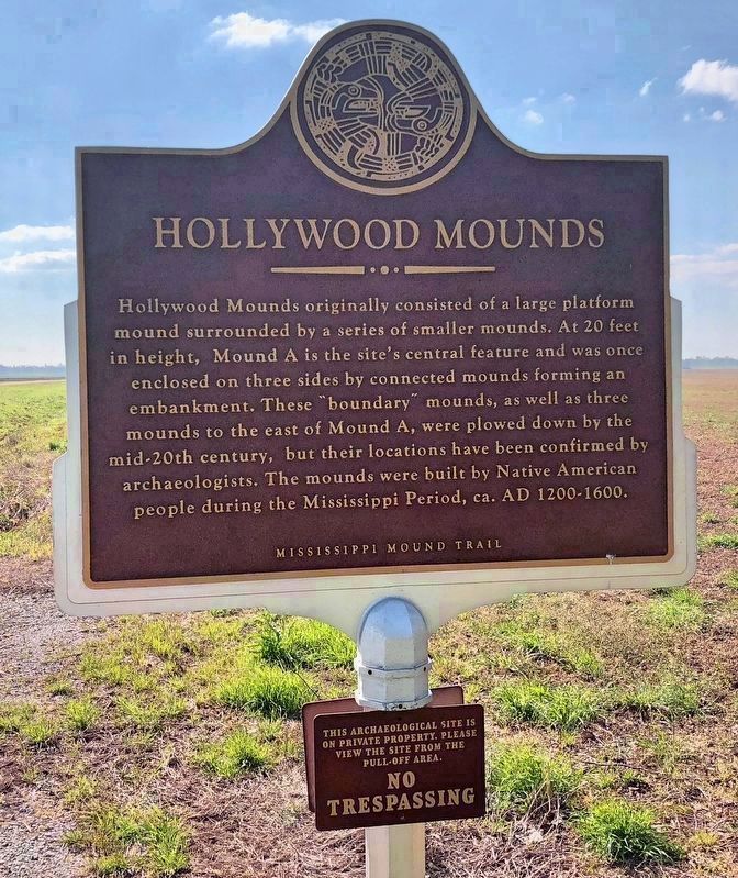 Hollywood Mounds Marker (front) image. Click for full size.
