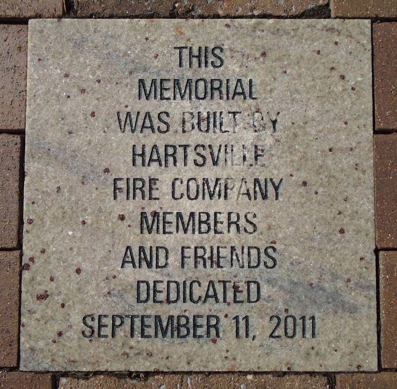 9/11 NYC Emergency Responders' Memorial Hartsville FD Dedication Paver image. Click for full size.