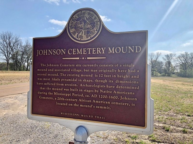 Johnson Cemetery Mound Marker (front) image. Click for full size.