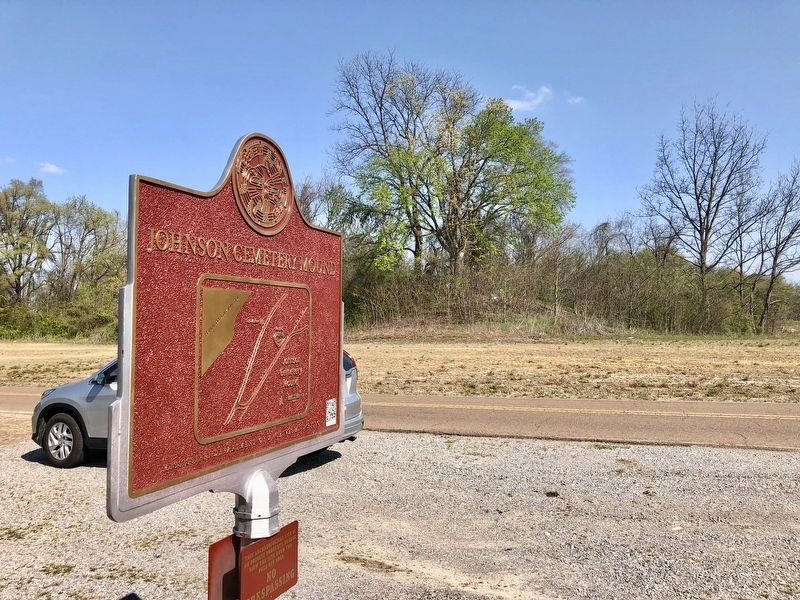 Johnson Cemetery Mound can be seen across the road. image. Click for full size.