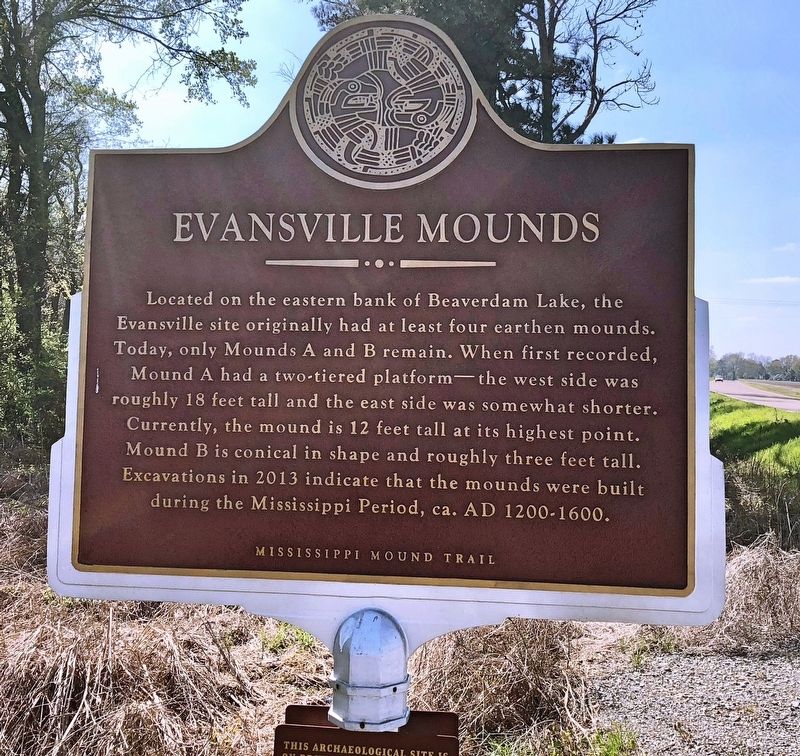 Evansville Mounds Marker (front) image. Click for full size.
