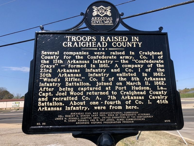 Troops Raised in Craighead County Marker image. Click for full size.