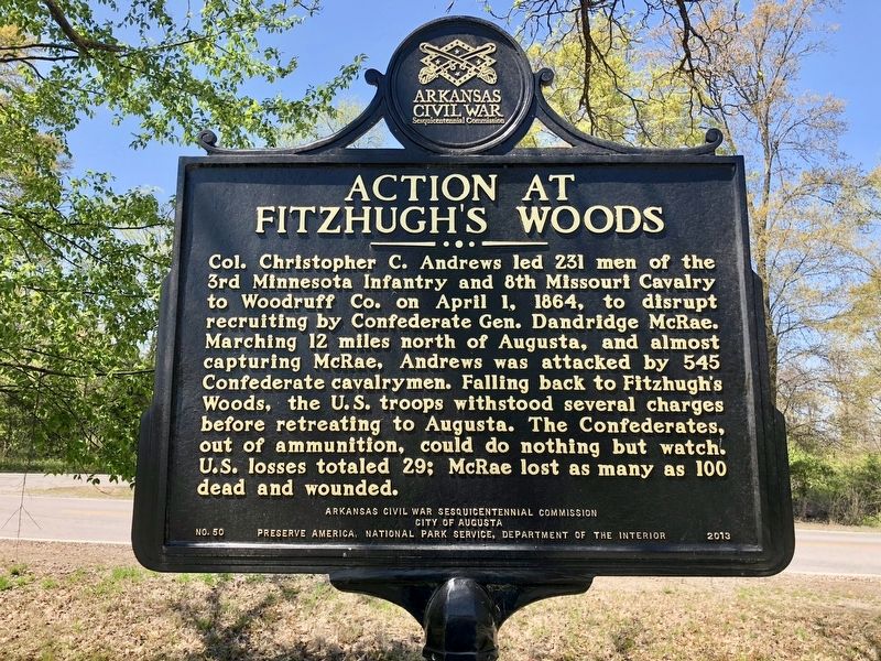 Action at Fitzhugh's Woods Marker. Click for full size. Action at Fitzhugh's Woods Marker image. Click for full size.