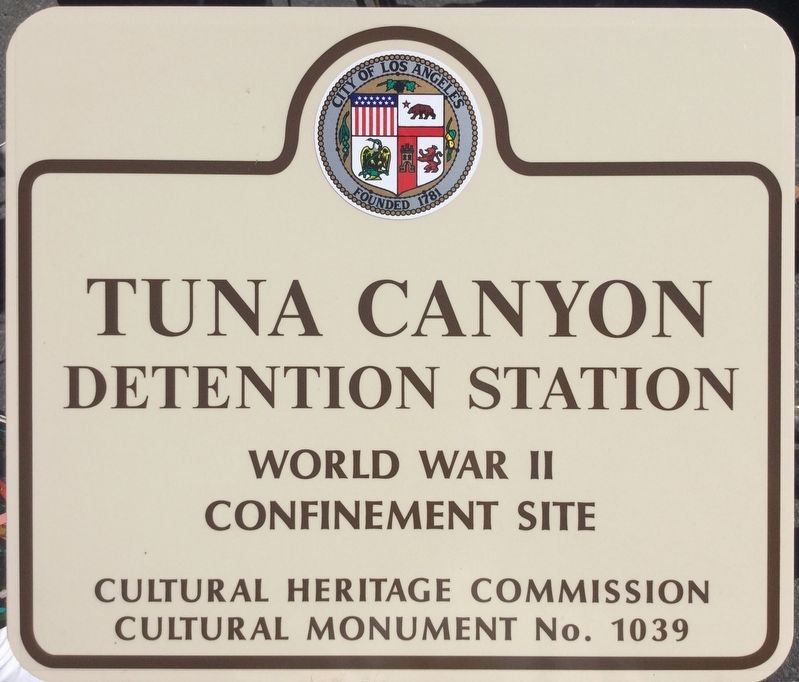 Tuna Canyon Detention Station Marker image. Click for full size.