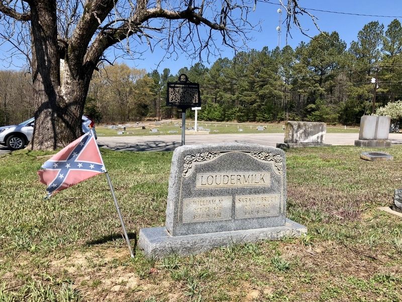View from grave of William Loudermilk with the marker behind. image. Click for full size.