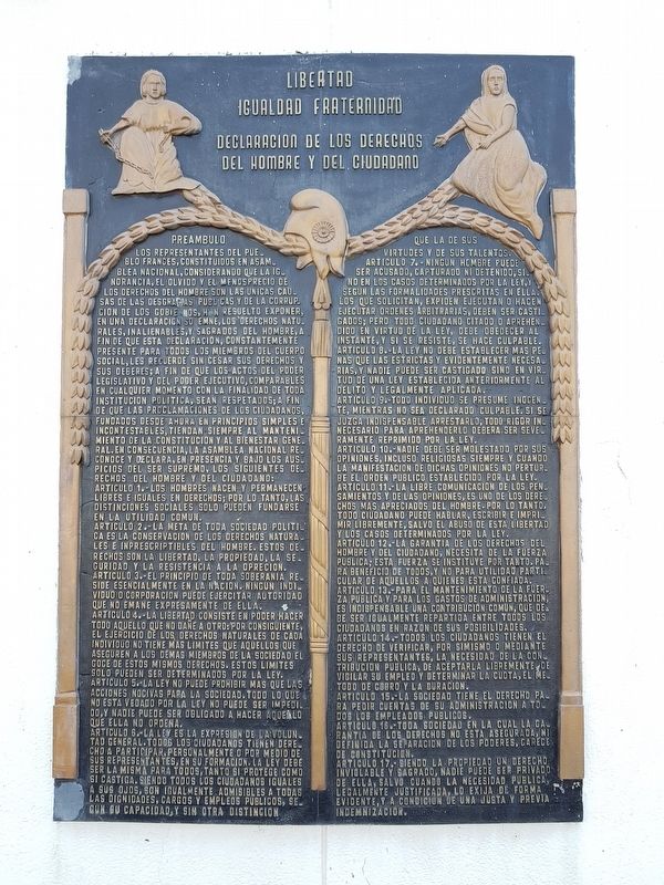 The Declaration of the Rights of Man and of the Citizen Marker image. Click for full size.