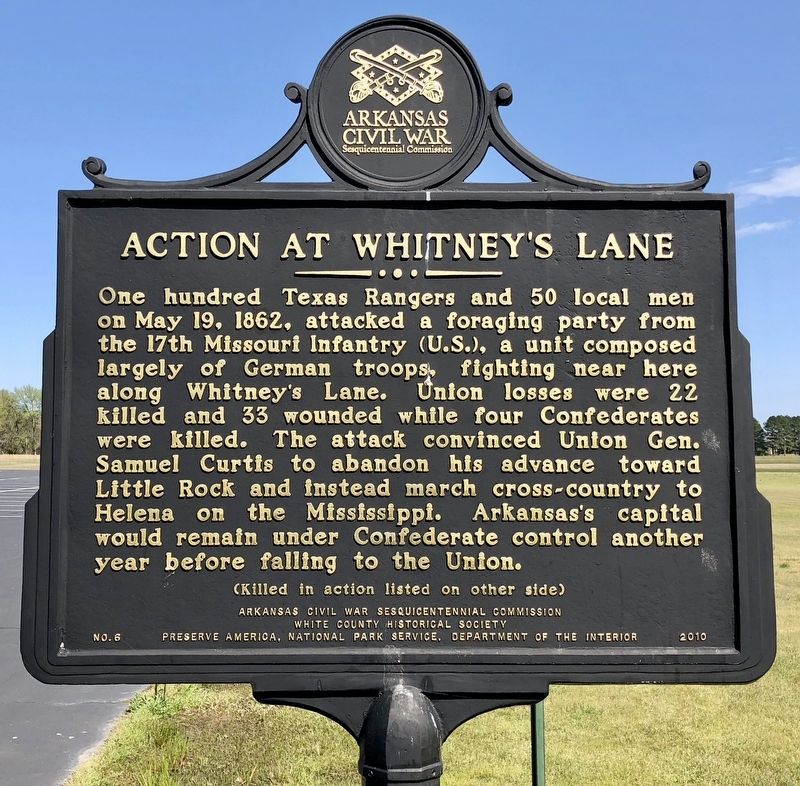 Action At Whitney's Lane Marker image. Click for full size.