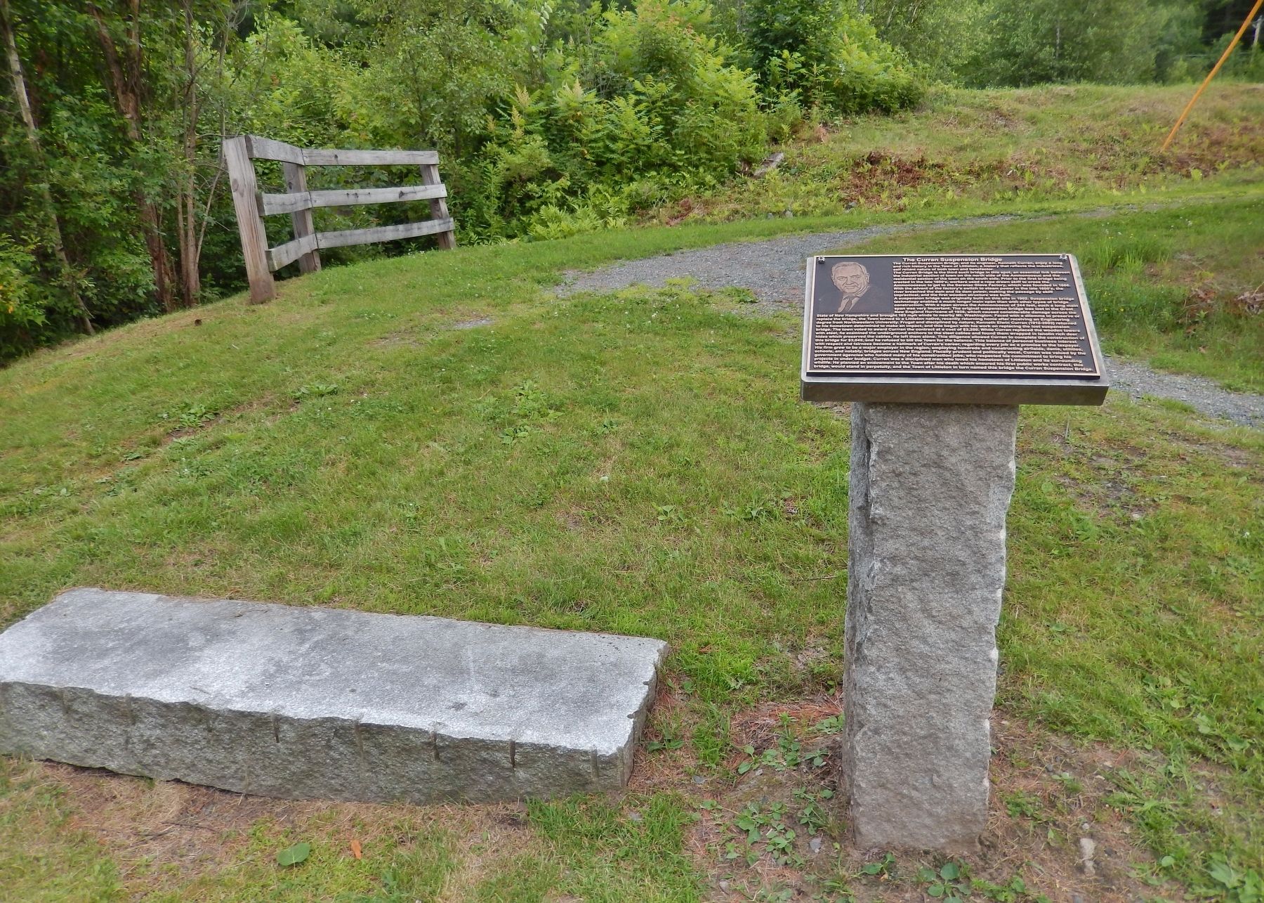 The Curran Suspension Bridge Marker (<i>wide view</i>). Click for full size. The Curran Suspension Bridge Marker (<i>wide view</i>) image. Click for full size.