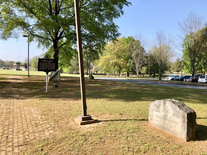 View of memorial (on right), looking south, in MacArthur Park Historic District.. Click for full size. View of memorial (on right), looking south, in MacArthur Park Historic District. image. Click for full size.