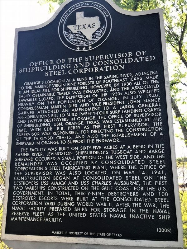 Office of the Supervisor of Shipbuilding and Consolidated Steel Corporation Marker image. Click for full size.