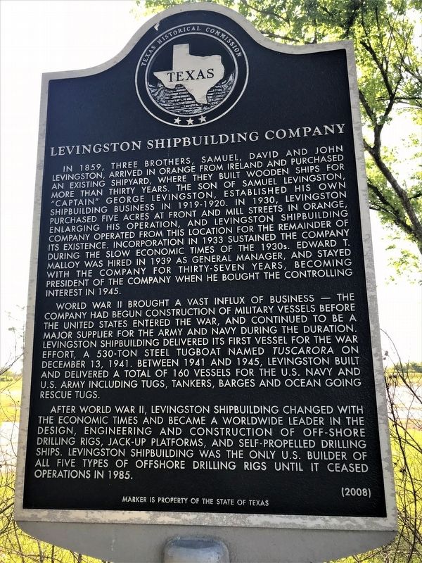 Levingston Shipbuilding Company Marker image. Click for full size.
