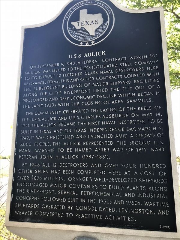 U.S.S. Aulick Marker image. Click for full size.