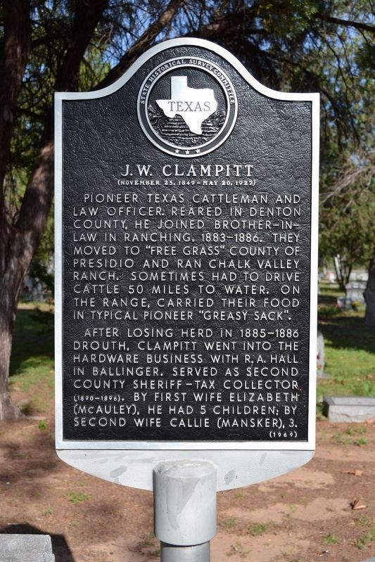 J.W. Clampitt Marker image. Click for full size.