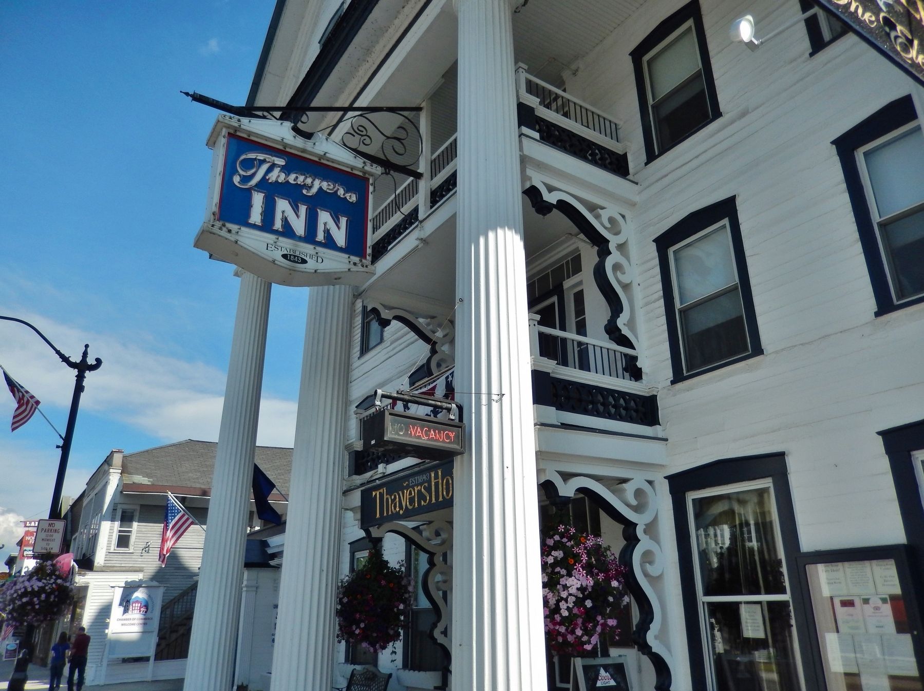 Thayer's Inn Hotel Front (<i>ornate scroll work as described by marker</i>) image. Click for full size.